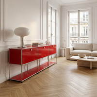 Meuble TV en acier inoxydable, unité de rangement modulaire, design moderne, support au sol réglable, meuble de salon en MDF pour salons