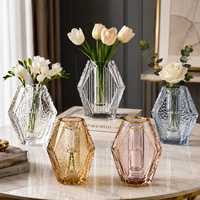 Vase de table en cristal fait main de luxe, style ferme moderne, pour mariage et décoration intérieure (vente en gros)