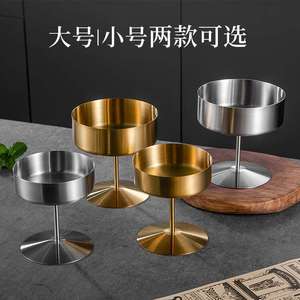 Stainless Steel Yogurt Bowl 401-500ml Wide Mouth Stemmed Dessert <b>Cup</b> For Party <b>Cold</b> Drink Juice - Product Image 3