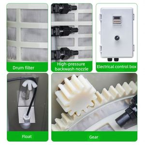 Filtres de microfiltration pour bassins à koïs, filtres d'aquariums, filtres à tambour rotatif pour poissons rouges et eaux usées, et processeurs pour l'élevage de poissons - Product Image 5