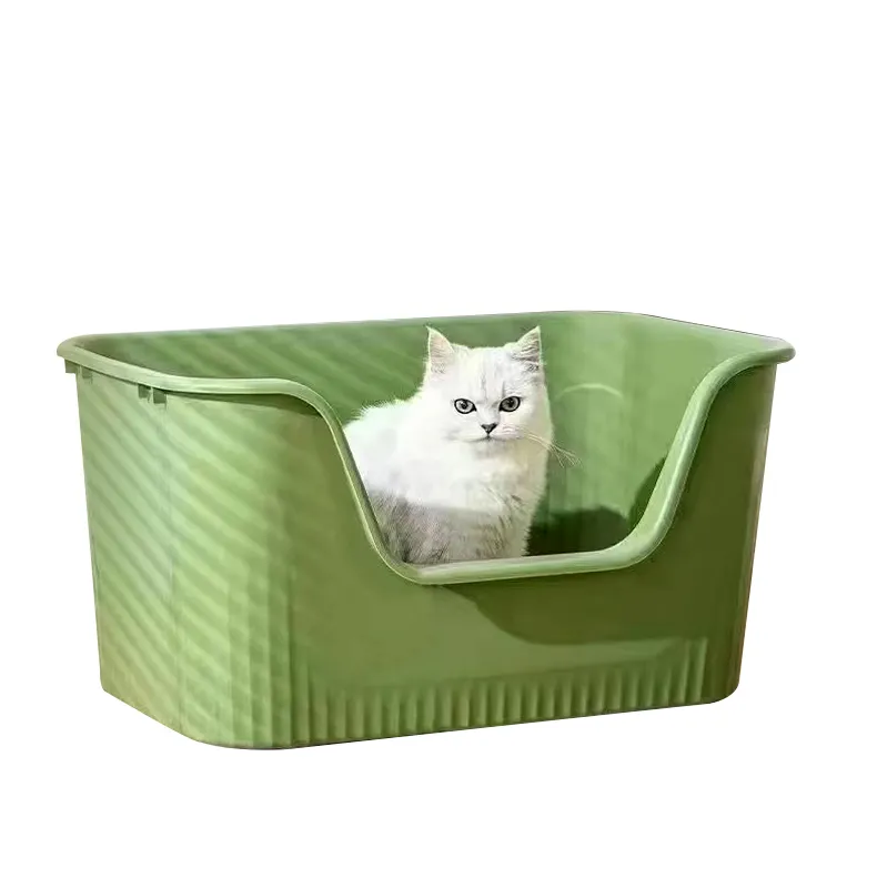 Wholesale Easy Cleaning Large Portable Travel Semi-Enclosed Cat Toilet Cat Litter Box
