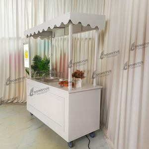 Chariot à bonbons en métal personnalisé Chariot mobile sur roues avec boîte à lumière LED - Product Image 4