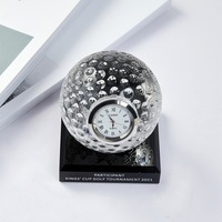 Horloge de table en cristal optique transparent de haute qualité, design unique, vente directe d'usine, pour la décoration de table de bureau MH-BZ0141