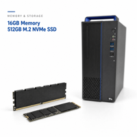 Zhaoxin KX-U6780A Octa-Core 2.7GHz Desktop PC, RAM 16GB, SSD M.2 NVMe 512GB, GPU Terintegrasi, Casing 8L, LAN 1000M dengan Monitor 23.8"
