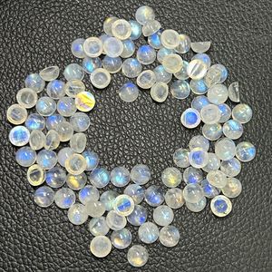 Оптовая продажа круглый плоский дно 1,5 мм до 8 мм натуральный белый лунный камень Кабошон свободный драгоценный камень - Product Image 1
