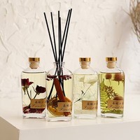 Bouteille en verre de diffuseur de parfum de luxe personnalisée avec étiquette/logo, 1000 ml, scellée au liège, sérigraphiée, avec boîte et bâtonnets en rotin inclus