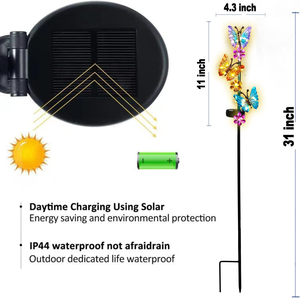 Luces Solares para Exteriores, Impermeables, con Forma de Mariposa, Decorativas, con Estaca, para Jardín - Product Image 5