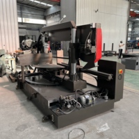 Scie à ruban pour découpe de métaux G-400L, angle d'obturation réglable, haute précision pour la découpe de grandes barres d'acier, de tuyaux et de profilés