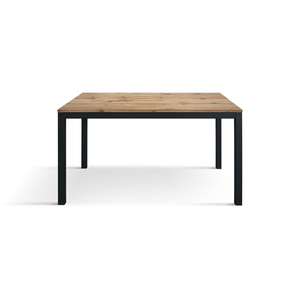 โต๊ะอาหารไม้โอ๊คแบบขยายได้ 140x80 ซม. ฐานเหล็กสีดำ สำหรับใช้ภายใน - Product Image 1