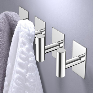 Lot <span class=keywords><strong>de</strong></span> crochets muraux adhésifs robustes en acier inoxydable, étanches, pour suspendre des serviettes et des manteaux - Product Image 5