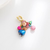 Breloque pendante multi-perles style bohème |   Pendentifs en cristal plaqué or 18 carats, fermoir à ressort en laiton, fabrication de bijoux DIY, cadeau unisexe