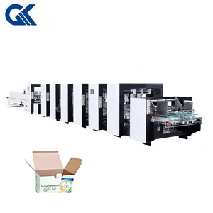 GAOKE straight line side glue corrugated carton box egg carton wine box carton box folder gluer machine(GK-1200/1450-PC)