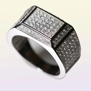 High Quality Hip Hop Jewelry Dubai Luxury Glaring Cool 925 Sterling Silver Iced Out Paved VVS Moissanite Diamond Men's Ring