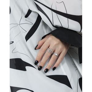 Anello regolabile in zircone in argento Sterling 925 serie di calamari con Texture - Product Image 5