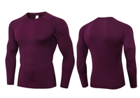 Logo personnalisé hommes Muscle Fit T-shirt uni blanc à manches longues couche de base entraînement sportif Fitness Compression T-shirt