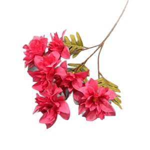 Fleurs artificielles Qiye, 6 têtes de dahlias en soie, branche unique, décoration de mariage, décoration de la maison, accessoires de photographie - Product Image 3