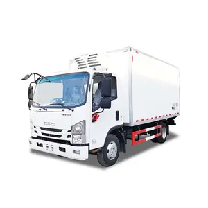 Jepang baru atau digunakan Isuzu 5ton kargo tubuh berpendingin truk makanan dingin truk kulkas Freezer dingin