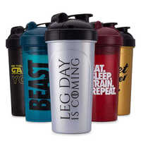 Bouteille shaker de sport en plastique sans BPA avec logo personnalisé, 400 ml et 600 ml, pour protéines et eau, échantillon disponible