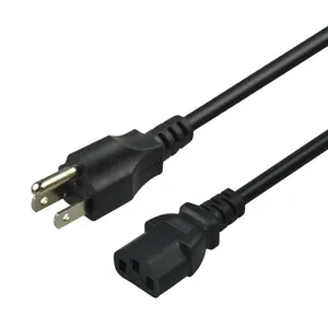 Sipu Fabriek Directe Amerikaanse 3 Pin Prong Plug Kabel Vs 3Pin 15A Ac Cords Elektrische Lead Iec C13 Us Power koord