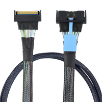 Cable PCIe 5.0 MCIO 74P a Slimline SAS, 32GT/s, Alta Velocidad, para Servidor, Centro de Datos, Almacenamiento Empresarial, con Trenzado de Nailon