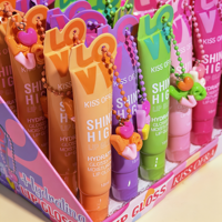 KISS OFRA Kit de 24 gloss à lèvres mignons en forme de pendentif, 18 ml, hydratant pour lèvres sèches et gercées, fini miroir brillant, gloss portable pour les rendez-vous