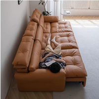 Canapé convertible électrique moderne à dossier haut, grande profondeur d'assise réglable, en cuir PU, pour villa, école, ensemble de canapés de salon