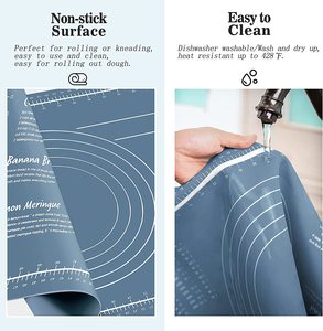 Pure Silicone Baking <b>Mat</b> for Kneading Dough Pizza & Pastry-Eco-Friendly Dishwasher Safe 40x60cm - Product Image 5