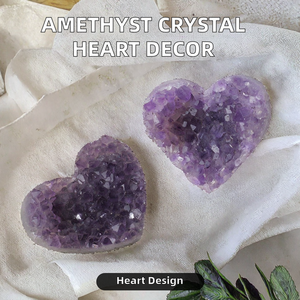 Cristal de Amatista Natural en Bruto, Piedra Curativa, Amuleto de Corazón para Sanación Espiritual, Tendencia de Moda, Decoración Elegante para el Hogar, Promoción - Product Image 3