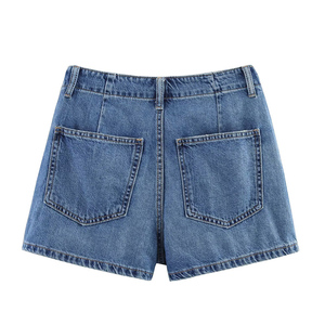 Vêtements pour femmes 2026 Nouvelle mode Culottes couleur unie rétro taille haute avec fermeture éclair décontractées pour femmes - Product Image 2