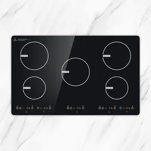 Aiting High power modern design copper coil 220-240V 9400W sensor touch control 5 burners induction cooker