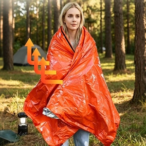 Sac de couchage d'urgence léger, bivouac d'urgence avec sifflet pour le camping, la randonnée et les aventures en plein air - Product Image 3