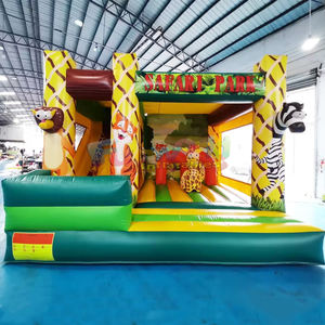 Castillo inflable tipo safari con tobogán para fiestas infantiles, uso comercial. - Product Image 5