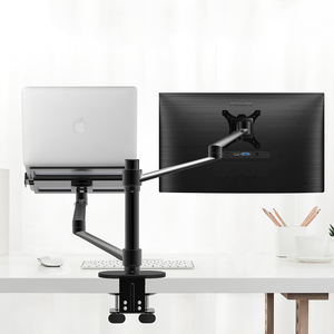 Support de moniteur double rotatif à <span class=keywords><strong>360</strong></span> degrés universel Charmount, support de moniteur de <span class=keywords><strong>bureau</strong></span>, <span class=keywords><strong>plateau</strong></span> pour ordinateur portable - Product Image 3