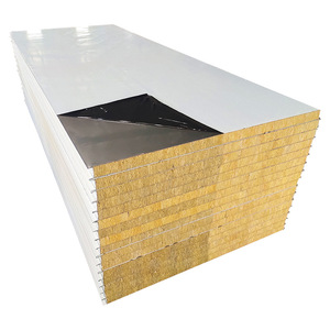 Panneau sandwich en laine de roche, revêtement ignifuge, panneau mural isolant, <span class=keywords><strong>matériaux</strong></span> de construction, panneau mural et de toiture, plaque en laine de roche sandwich - Product Image 5
