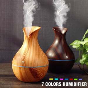 Difusor ultrasónico de aromas en madera, de siete colores humidificador de aire con luz LED, difusor de fragancia silencioso - Product Image 2