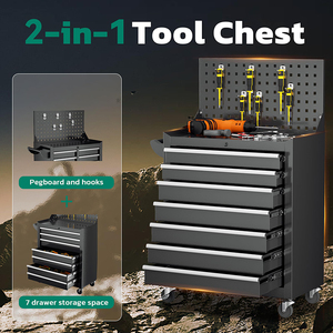Chariot à outils roulant à 7 tiroirs pour <span class=keywords><strong>garage</strong></span>, armoire de rangement mobile en métal pour outils de réparation automobile - Product Image 3