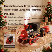 MILI Train à vapeur rétro télécommandé 2.4G, train magnétique, jouet éducatif pour enfants, cadeau d'anniversaire et de Noël, jeu serpent