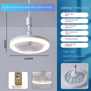 Ventilateur de plafond à moteur à courant alternatif d'intérieur moderne Source de lumière LED Corps de lampe ABS télécommandé de petite taille pour balcon de chambres à coucher de villa - Product Image 2