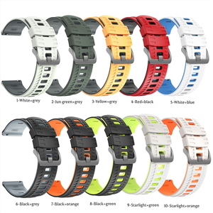 Bracelet de montre intelligente en silicone bicolore à motif de pneu 22 mm pour montre Garmin, bracelet pour montre intelligente <span class=keywords><strong>Xiaomi</strong></span> S5 <span class=keywords><strong>5</strong></span> avec boucle en métal - Product Image 5