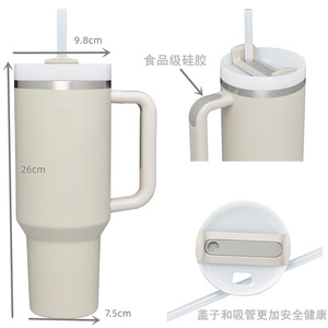 Vaso Térmico de Acero Inoxidable de 40 oz con Asa, Taza Portátil para Auto, Botella de Agua para Viaje - Product Image 4