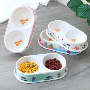 Personalizzato Melanine Pet Bowl Double Dog Bowl Feeder Hundenapf Bol Pour Chien Ciotola Per Cani melamina Pet Dog Double Bowl - Product Image 2
