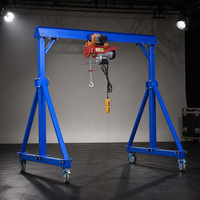 Mini-grue portative électrique à portique, construction en acier, câble de levage, capacité 1 tonne, hauteur de levage 3m, haute qualité