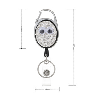 Cross-border clay easy-pull buckle glasses cute creative oval with back clip <b>backpack</b> keychain pull cord kit wholesale, in stock - Product Image 5