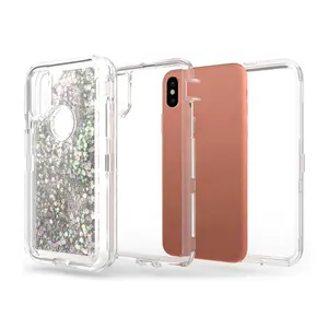 Étui de téléphone portable antichoc avec sables mouvants liquides pour iphone X