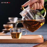 Nouveau design de cuisinière Four sûr à la main Borosilicate Thermique Théière en verre