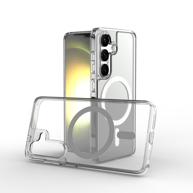 Hot Sale 2024 New Phone Case for Samsung Series Transparent Colorful Magnetic Wireless Charging Shockproof Cover Samsung S23/S24