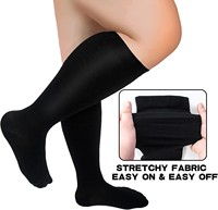 Chaussettes de compression montantes grande taille pour mollets larges, opaques, respirantes, unisexe, pour le sport, l'allaitement, les varices et la circulation sanguine