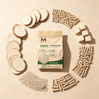 Litière pour chat en vrac, mélange de tofu et de manioc, agglomération rapide en 3-5 secondes, faible poussière, contrôle des odeurs, biodégradable naturel, fournisseur de premier plan, vente en gros, OEM