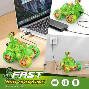 Jouet robot dinosaure télécommandé 2,4 GHz avec fonction de tête oscillante, son, lumière et brume - Product Image 2
