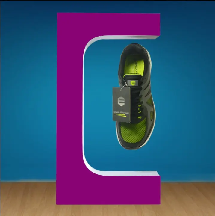 Yeni gelenler Online alışveriş manyetik Levitating yüzen spor ayakkabı vitrin ayakkabı ekran standı ayakkabı mağazası
